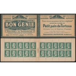 Carnet n°170-C1, Petit pain de Tortosa, Pasteur 10c vert, neuf ** - B/TB