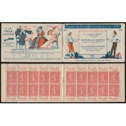 Carnet n°199-C44, Toile d'avion - Histoire de la chemise, neuf ** - défectueux