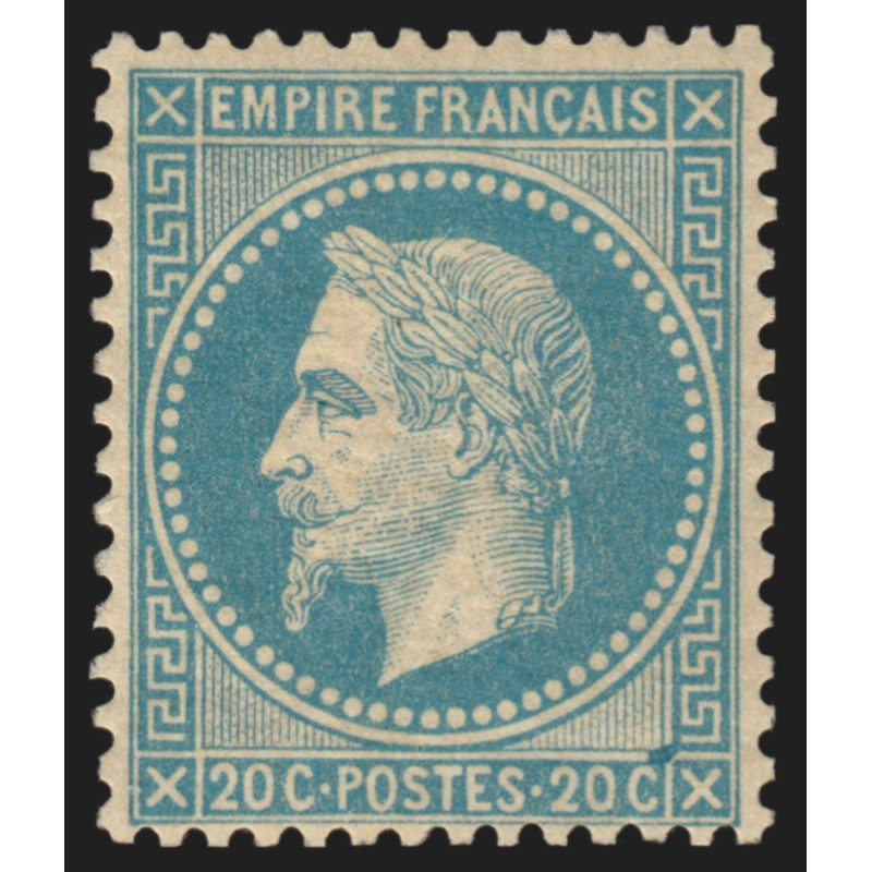 n°29B, Napoléon Lauré 20c bleu, Type II, neuf ** sans charnière, signé ROUMET