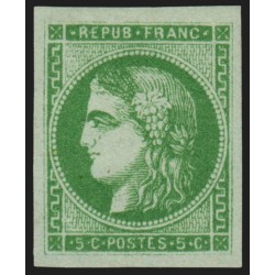 n°42B, Cérès de Bordeaux, 5c vert-jaune, neuf * , signé CALVES et A.BRUN - TTB