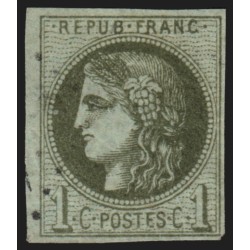 n°39A, Cérès Bordeaux, 1c olive, Report 1, oblitéré - BEAU D'ASPECT