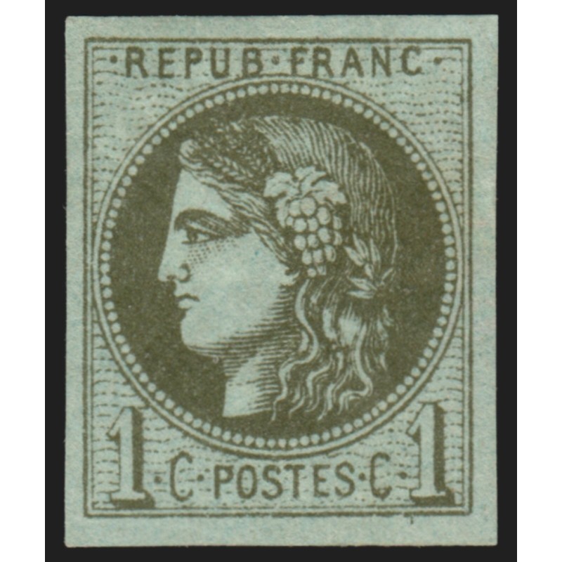 n°39A, Cérès Bordeaux, 1c olive, Report 1, neuf * avec charnière - TB