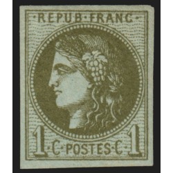 n°39Aa, Cérès Bordeaux, 1c olive-foncé, Report 1, neuf * , signé A.BRUN - TB