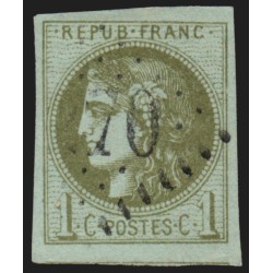 n°39B, Cérès Bordeaux, 1c olive, Report 2, oblitéré losange Gros Chiffres - TB