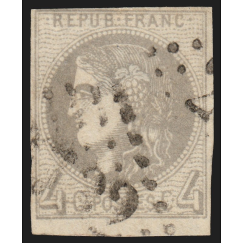 n°41B, Cérès Bordeaux, 4c gris, oblitéré losange Gros Chiffres - TB D'ASPECT