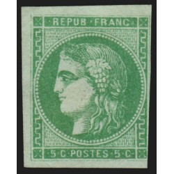 n°42Bi, Cérès Bordeaux, 5c VERT-ÉMERAUDE, neuf (*) sans gomme, signé CALVES
