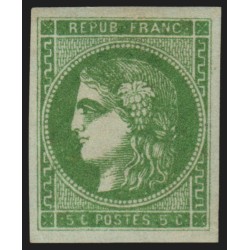 n°42Ba, Cérès Bordeaux, 5c vert-jaune-foncé, jolie nuance, neuf * - TB
