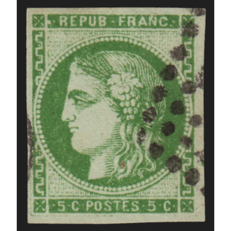 n°42Bg, Cérès Bordeaux, 5c vert, jolie nuance, oblitéré - TB