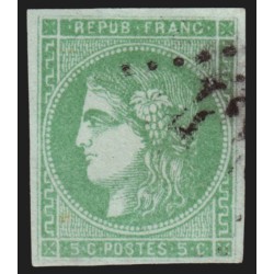 n°42Bi, Cérès Bordeaux, 5c vert-émeraude-clair, jolie nuance, oblitéré - TB