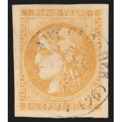n°43B, Cérès Bordeaux, 10c bistre-jaune, oblitéré càd AILLY-LE-HAUT-CLOCHER