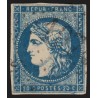 n°44A, Cérès Bordeaux, 20c bleu, Type I, Report 1, signé A.BRUN - TB