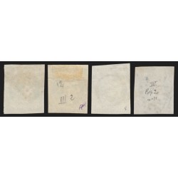 n°46B, en 4 nuances de couleurs, Cérès Bordeaux, Type III, oblitérés - B/TB