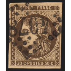n°47d, Cérès Bordeaux, 30c brun-foncé, oblitéré GC 4078 Valenciennes - TB
