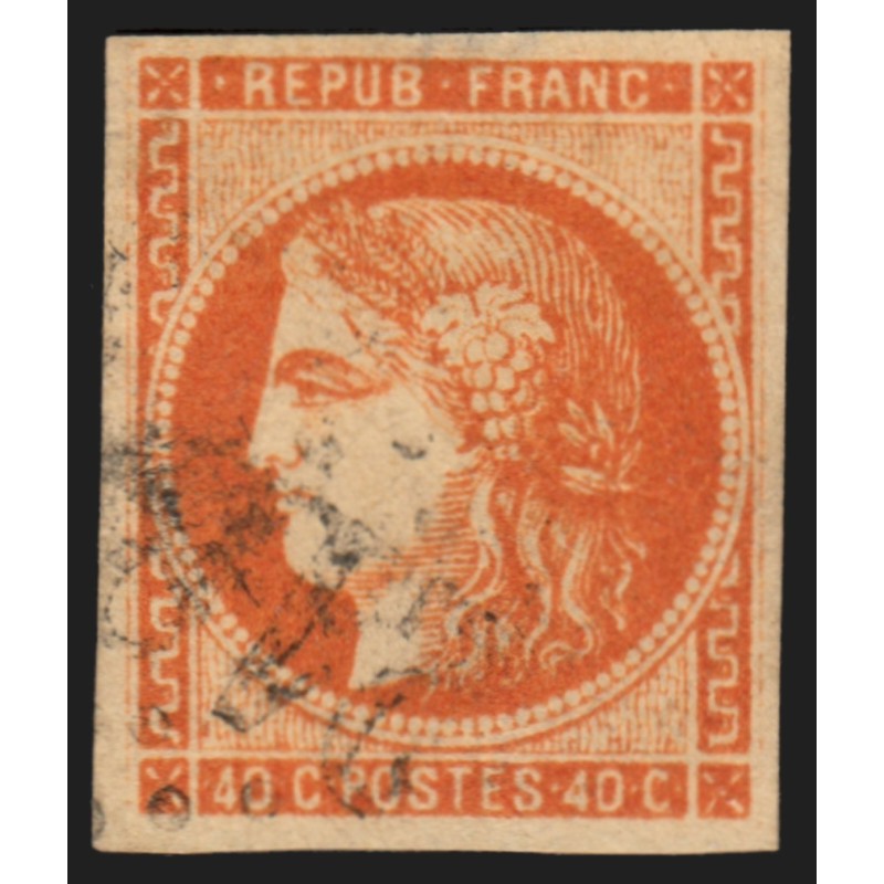 n°48, Cérès Bordeaux, 40c orange, oblitéré - TB D'ASPECT