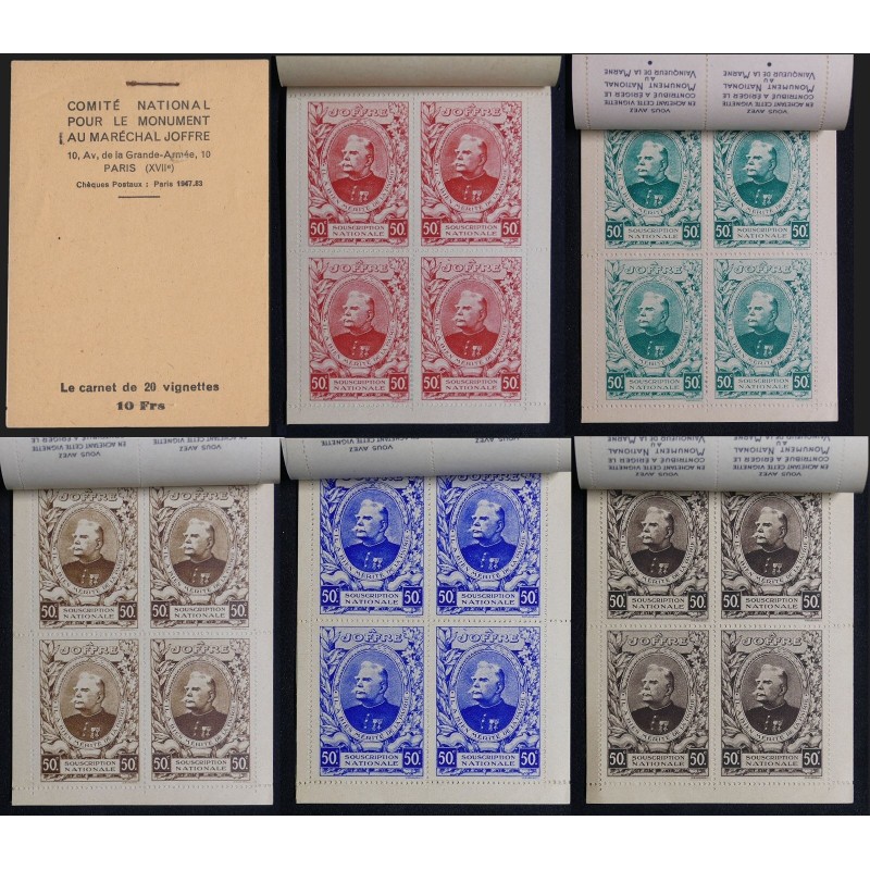 Carnet de 20 vignettes Maréchal Joffre - TB
