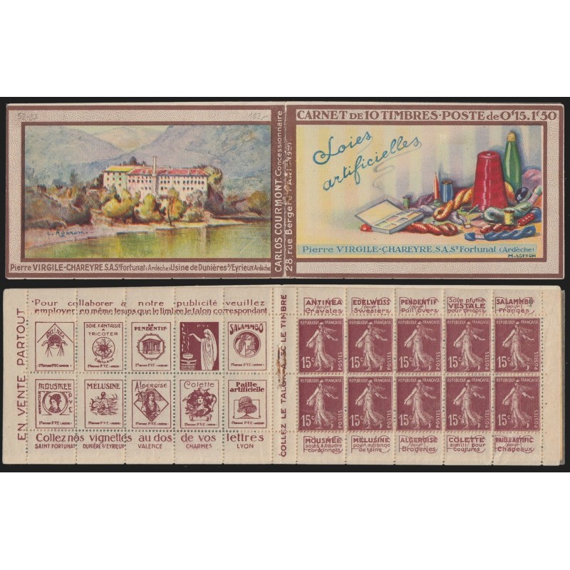 Carnet n°189-C 1, Virgile Chareyre / Antinea / Edelweiss, neuf (*) - B/TB