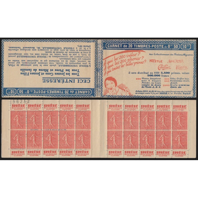 Carnet n°199-C 66, Sphère, série 201, neuf ** sans charnière - TB