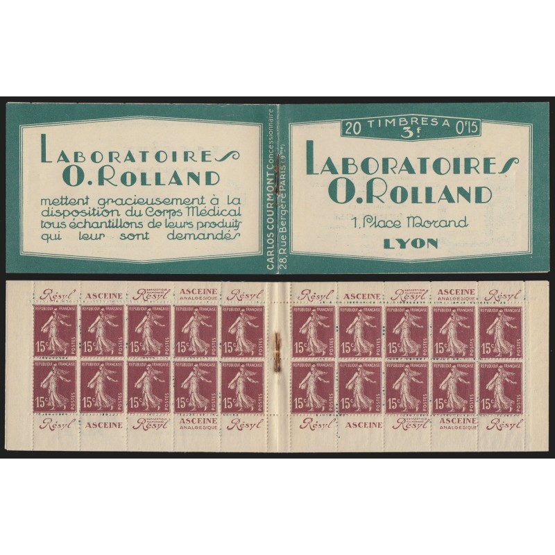 Carnet n°189-C 2, Rolland Laboratoires, neuf (*) gomme altérée - B/TB