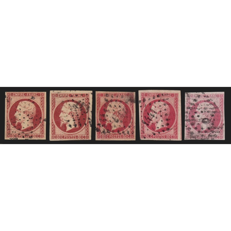 n°17A/17B, Napoléon non-dentelé, joli nuancier de couleurs - TB D'ASPECT