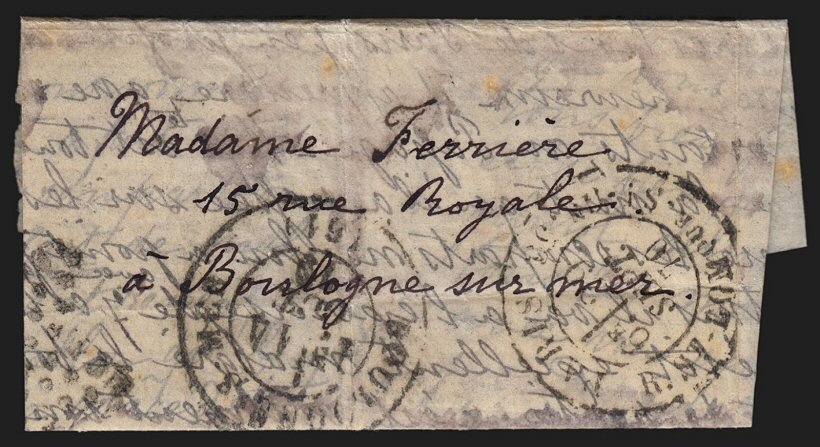 Ballon monté "L'Armand Barbès" 29/SEPT./1870 lettre pour Boulogne-sur-Mer