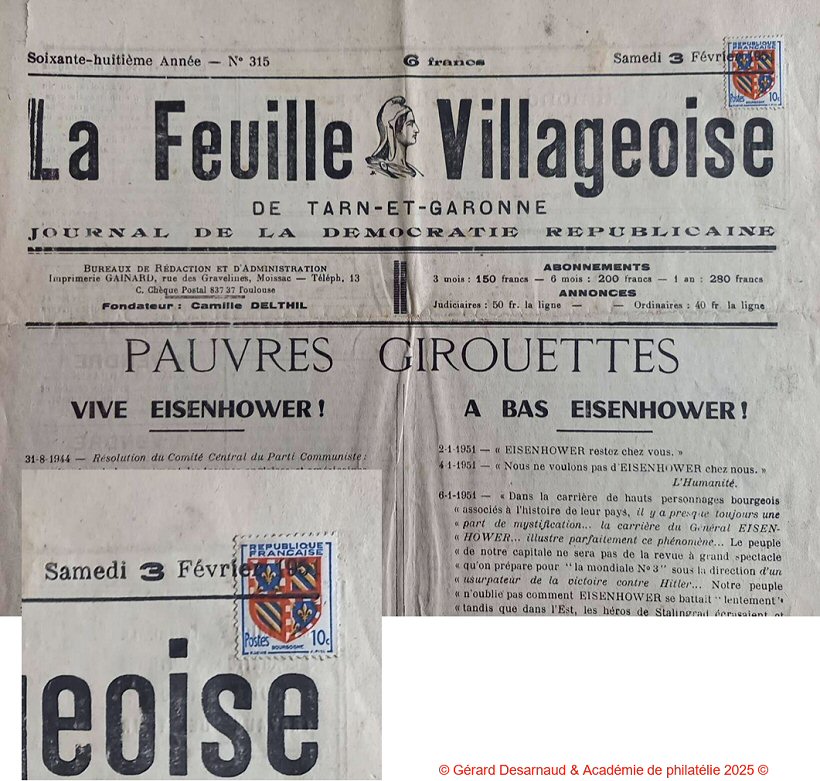 Annulation typographique d’un journal en 1951