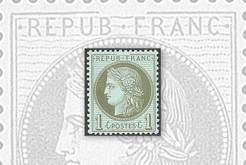 Cérès de 1872, la variété "trait supérieur du cadre brisé" atteint 500 € chez Roumet