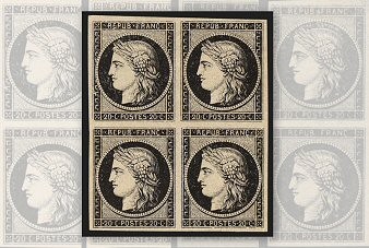 Essais du Cérès 20c noir de 1849