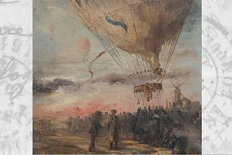 Léon Gambetta quitte Paris en ballon dirigeable en 1870