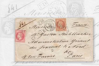 Rare lettre Recommandée postée du Bureau Français à Beyrouth en 1869