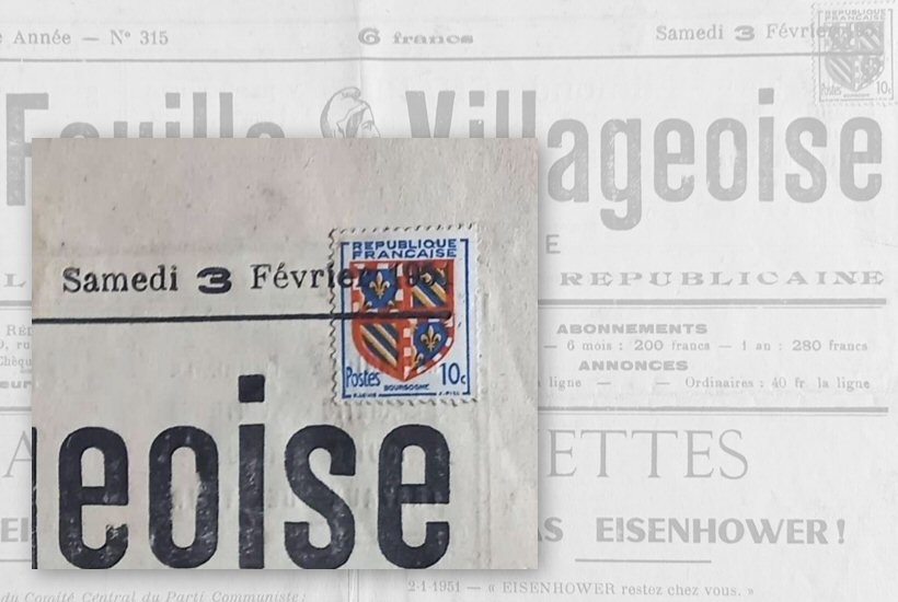 Annulation typographique d’un journal en 1951