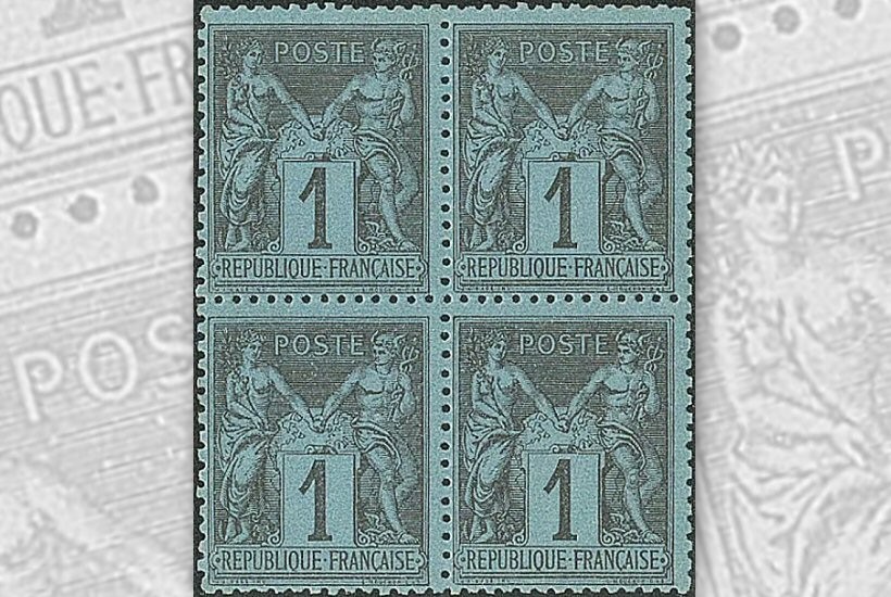 Un rare bloc de quatre du "bleu de Prusse" vendu 60.000 euros
